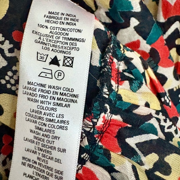 Y2K French Connection Multi color Patterned Boho Babydoll Dress - Picture 8 of 8